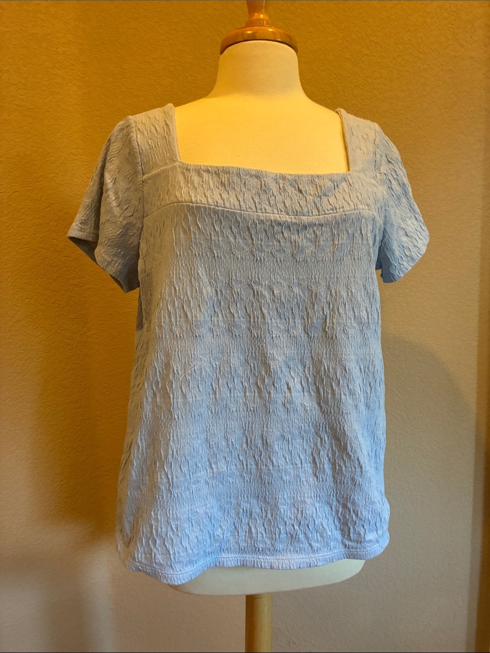Lucky Brand Square Neck Light Blue Women's Top size L
